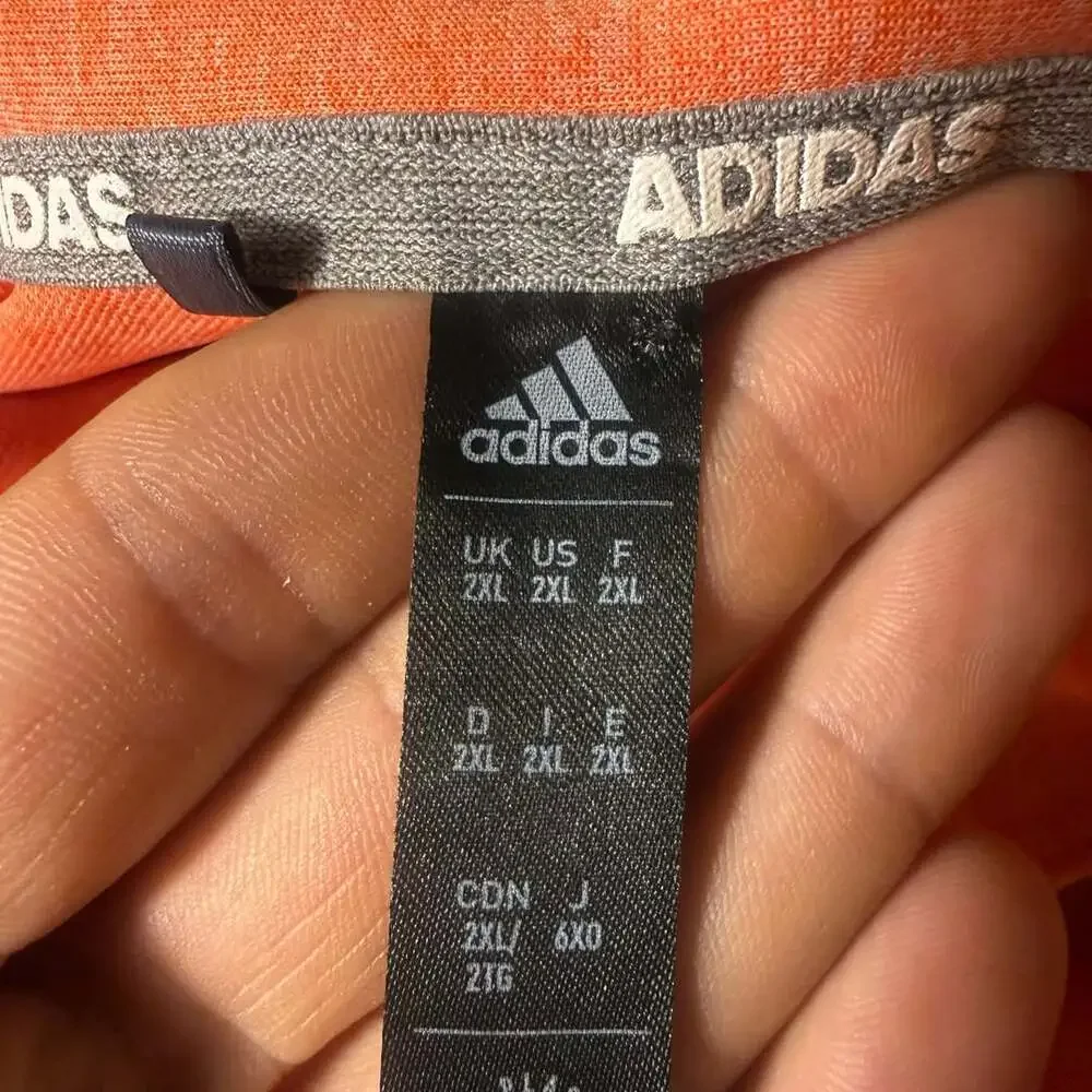 Adidas Polo Size 2XL Orange Golf Shirt
